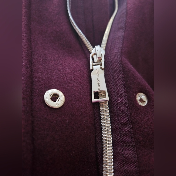 NWT!Vince Camuto Women's Full Zip Jacket Coat, Dark Red/ S,M,L Gold Zipper/Snaps - Picture 7 of 12